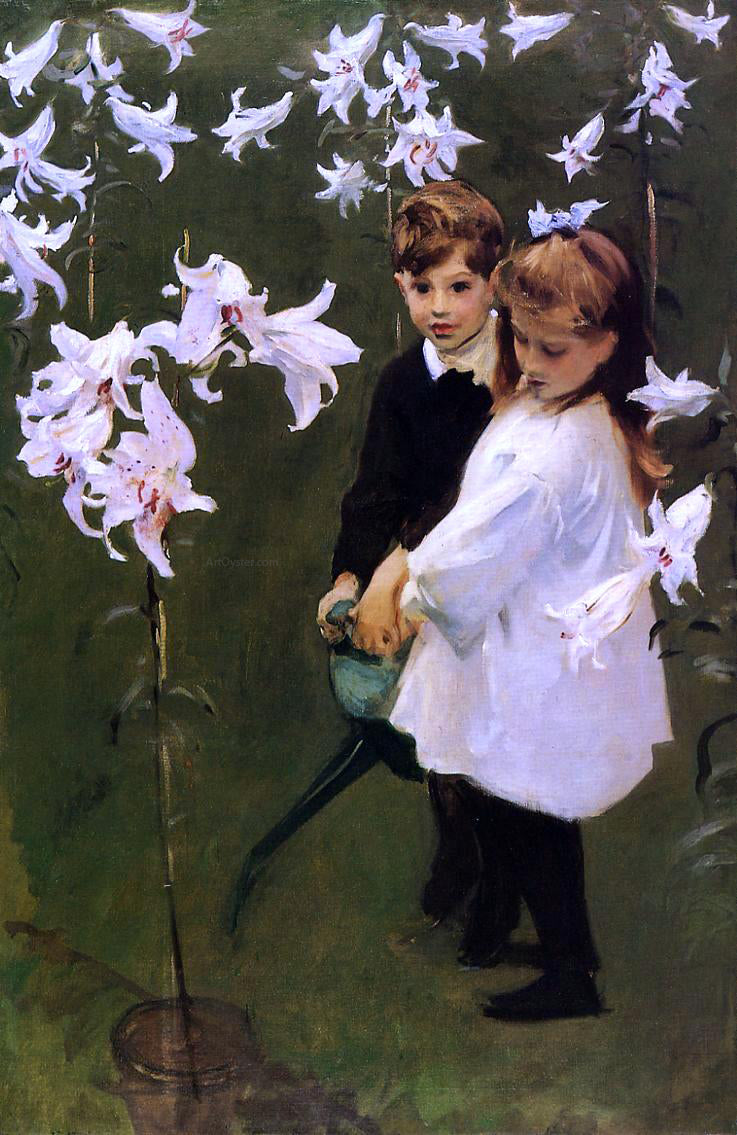 John Singer Sargent Garden Study of the Vickers Children - Canvas Print