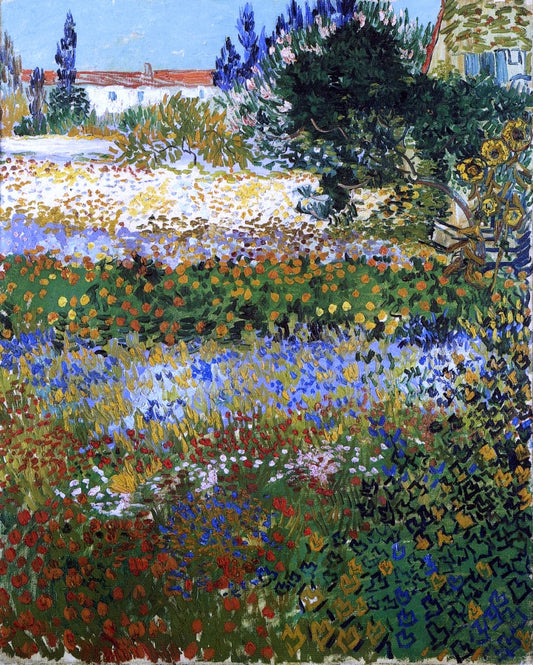 Vincent Van Gogh Garden with Flowers - Canvas Print