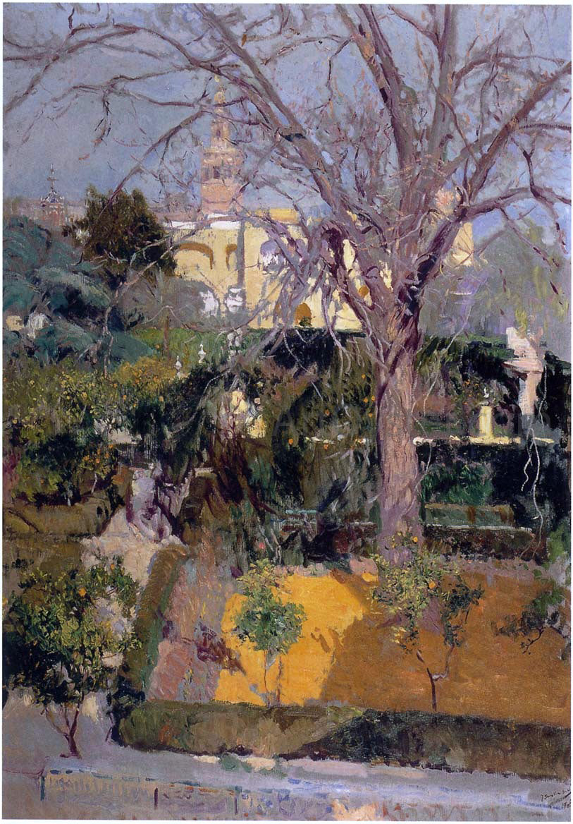 Joaquin Sorolla Y Bastida Gardens of Alcazar, Seville - Canvas Print