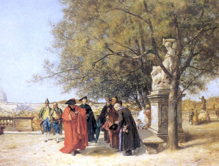 Ferdinand Heilbuth Gardens of the Vatican - Canvas Print