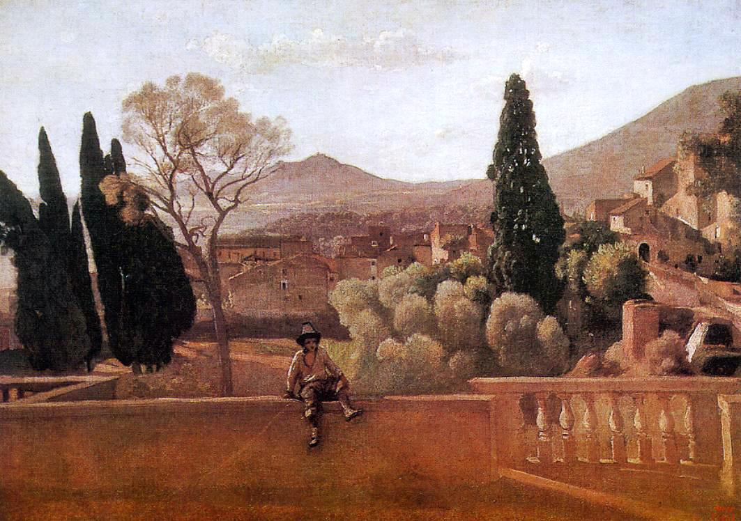 Jean-Baptiste-Camille Corot Gardens of the Villa d'Este at Tivoli - Canvas Print