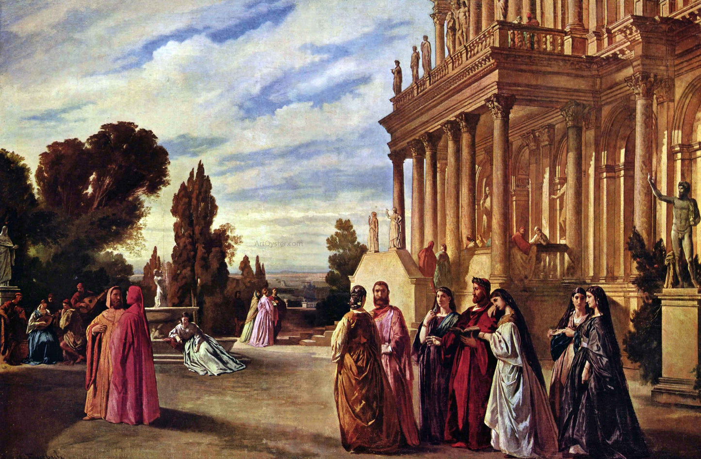 Anselm Friedrich Feuerbach Garten des Ariost - Canvas Print