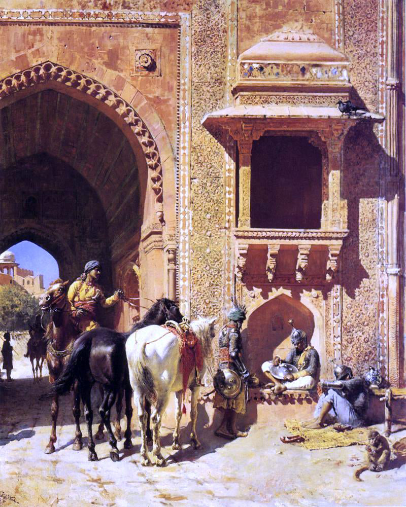 Edwin Lord Weeks Gate of the Fortress at Agra, India - Canvas Print