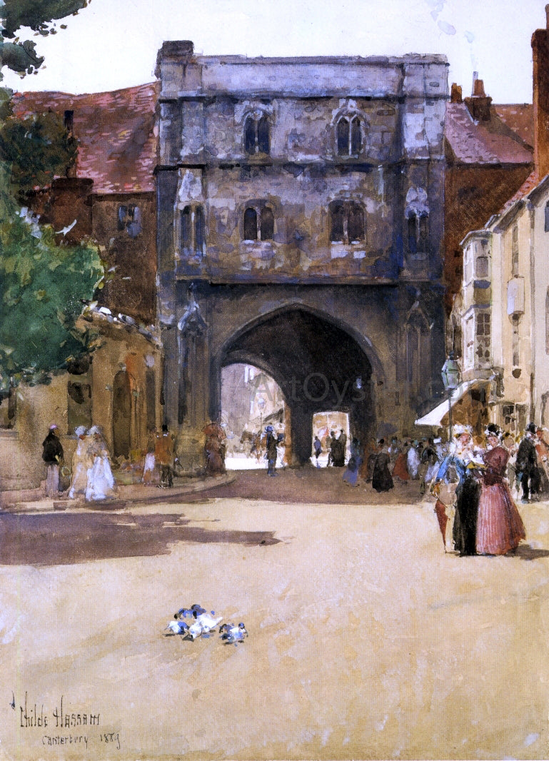 Frederick Childe Hassam Gateway at Canterbury - Canvas Print