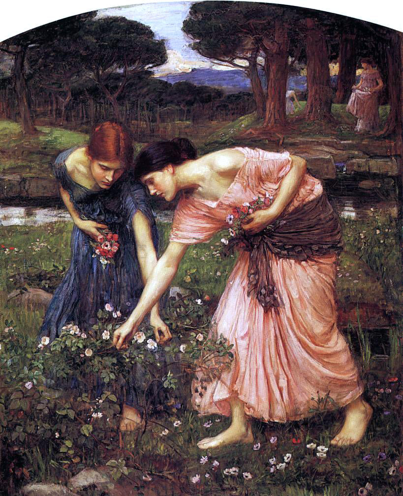 John William Waterhouse Gather Ye Rosebuds While Ye May - Canvas Print