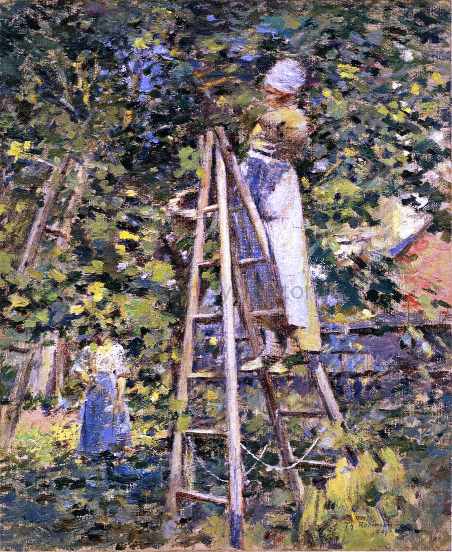 Theodore Robinson Gathering Plums - Canvas Print