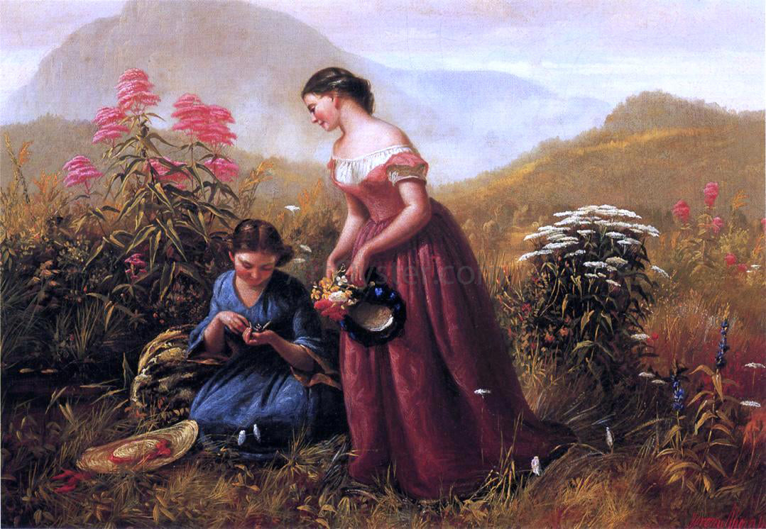 Jerome B. Thompson Gathering Wildflowers - Canvas Print
