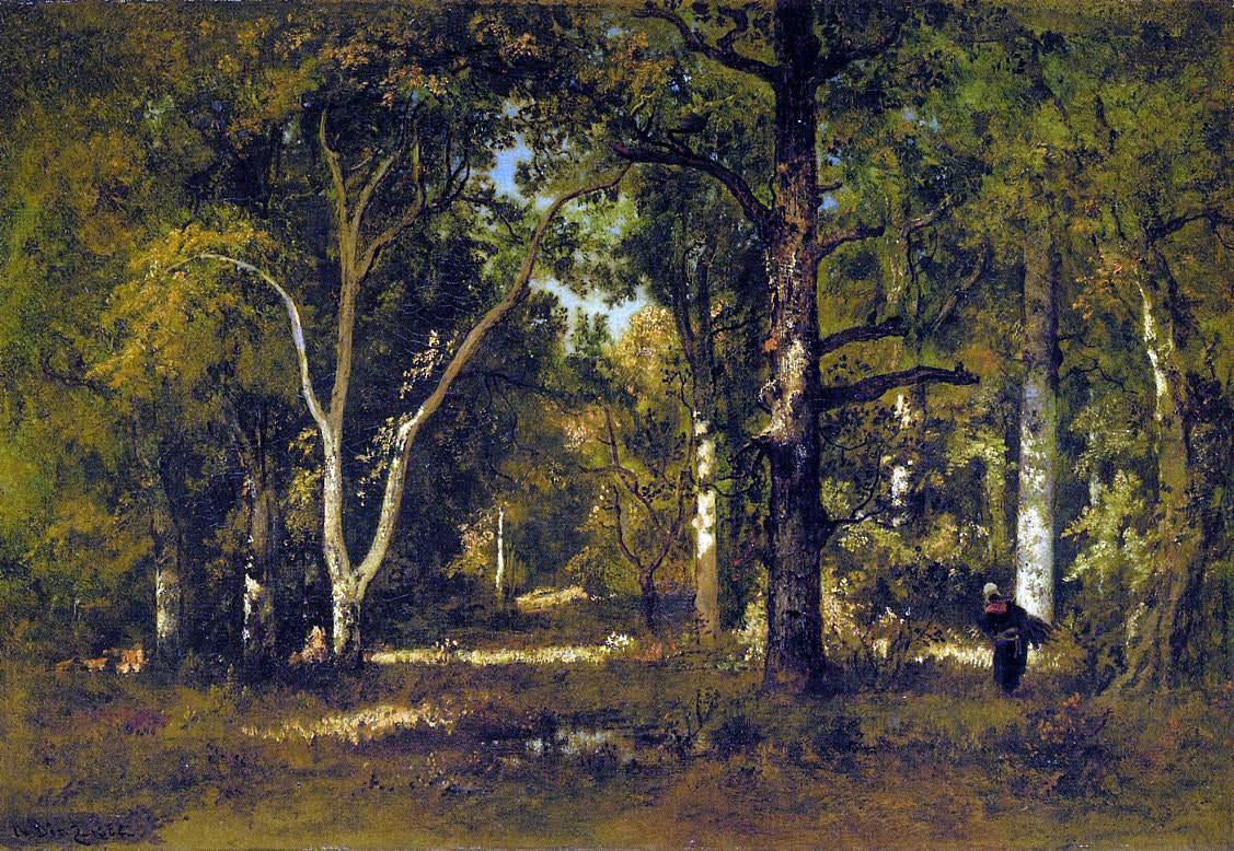 Narcisse Virgilio Diaz De la Pena Gathering Wood Under the Trees - Canvas Print