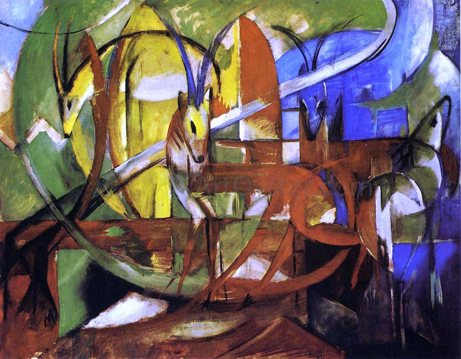 Franz Marc Gazelles - Canvas Print
