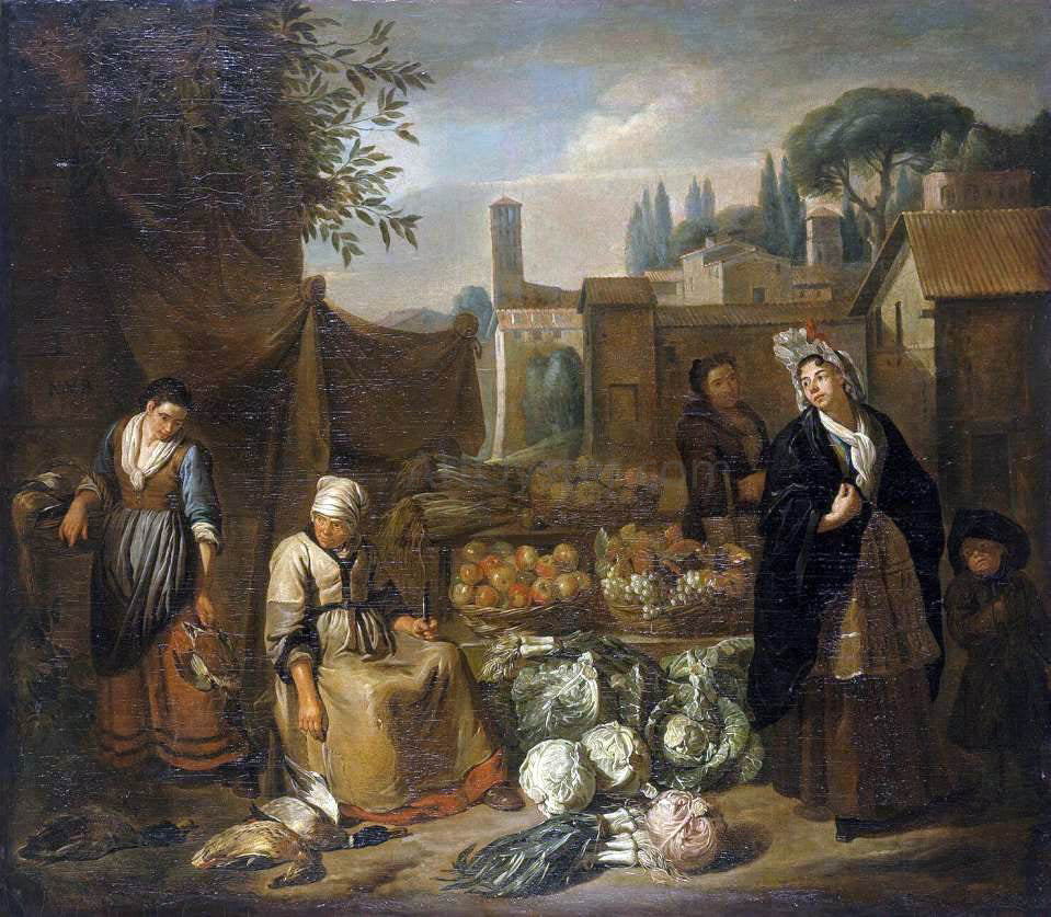 Norbert Van Bloemen Genre Scene - Canvas Print