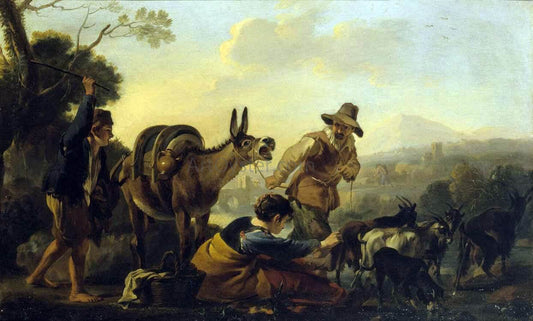 Jan Miel Genre Scene - Canvas Print