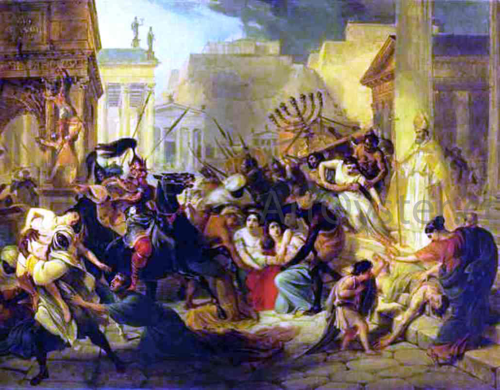 Karl Pavlovich Brulloff Genserich's Invasion of Rome. Study - Canvas Print