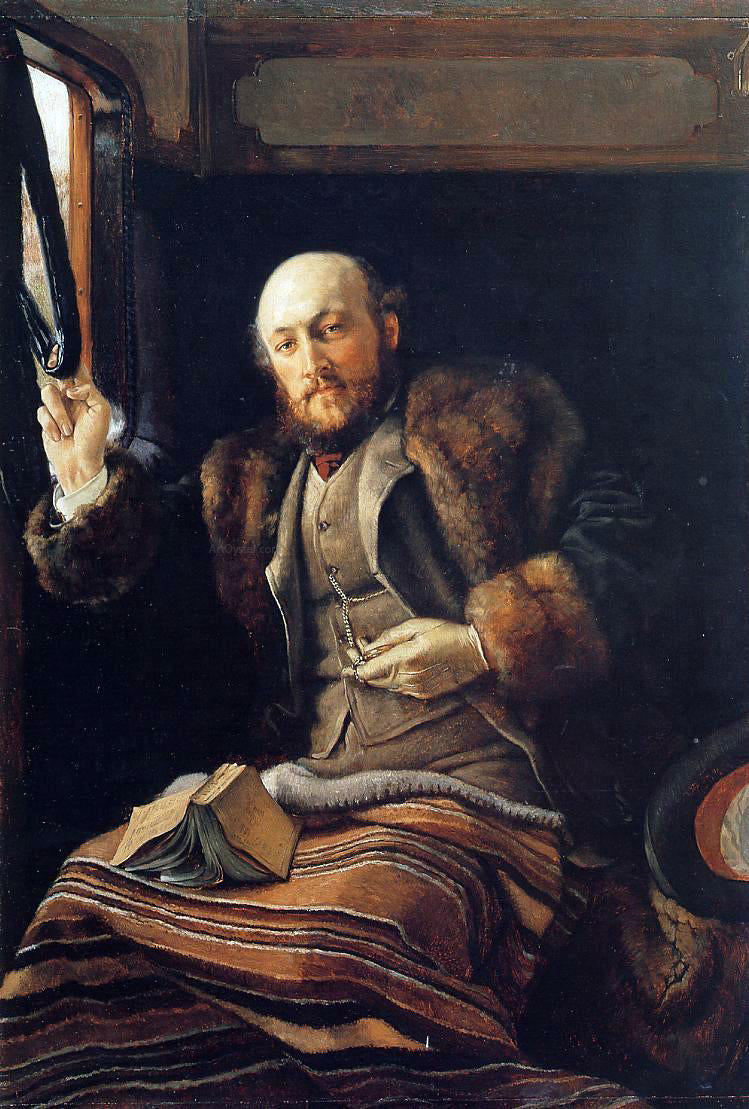 James Tissot Gentleman in a Railway Carriage - Canvas Print