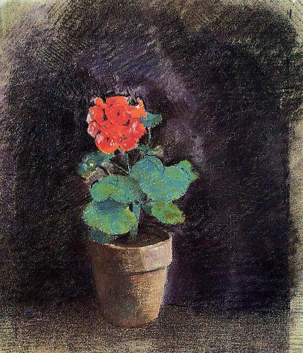 Odilon Redon Geranium - Canvas Print