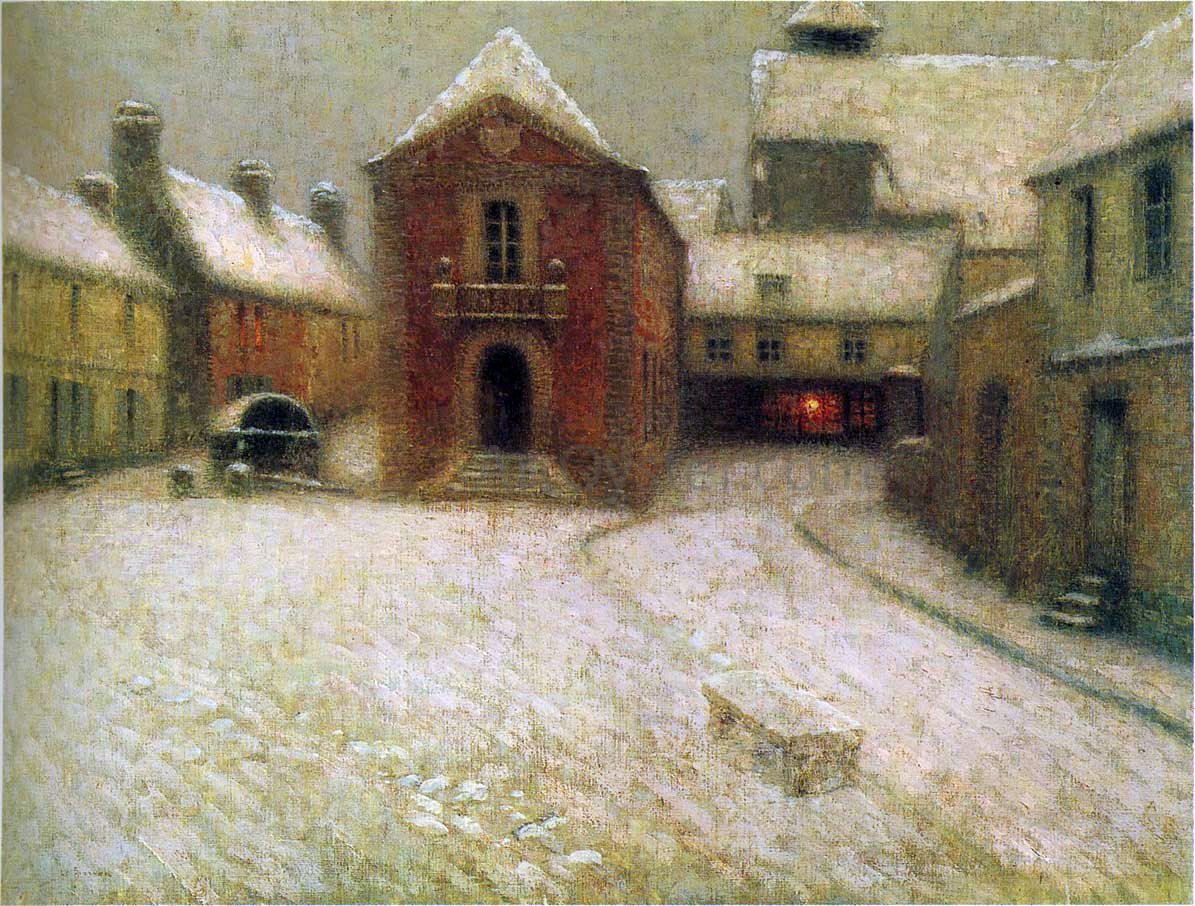 Henri Le Sidaner Gerberoy in the Snow - Canvas Print