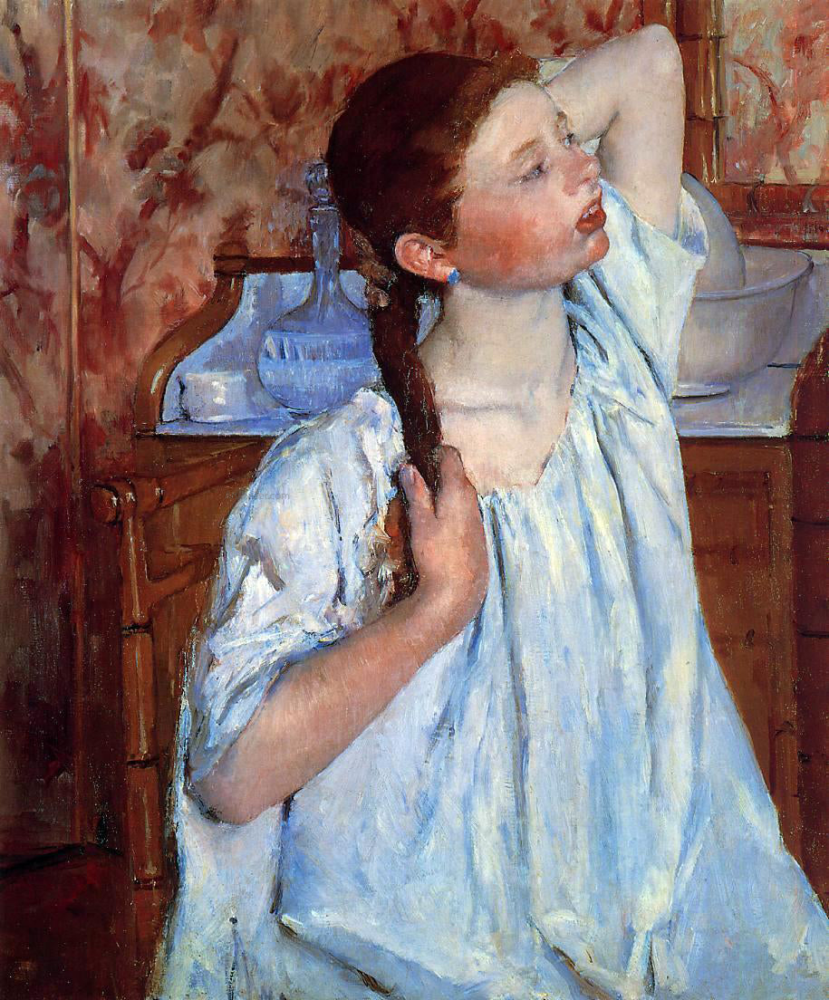 Mary Cassatt Girl Arranging Her Hair - Canvas Print