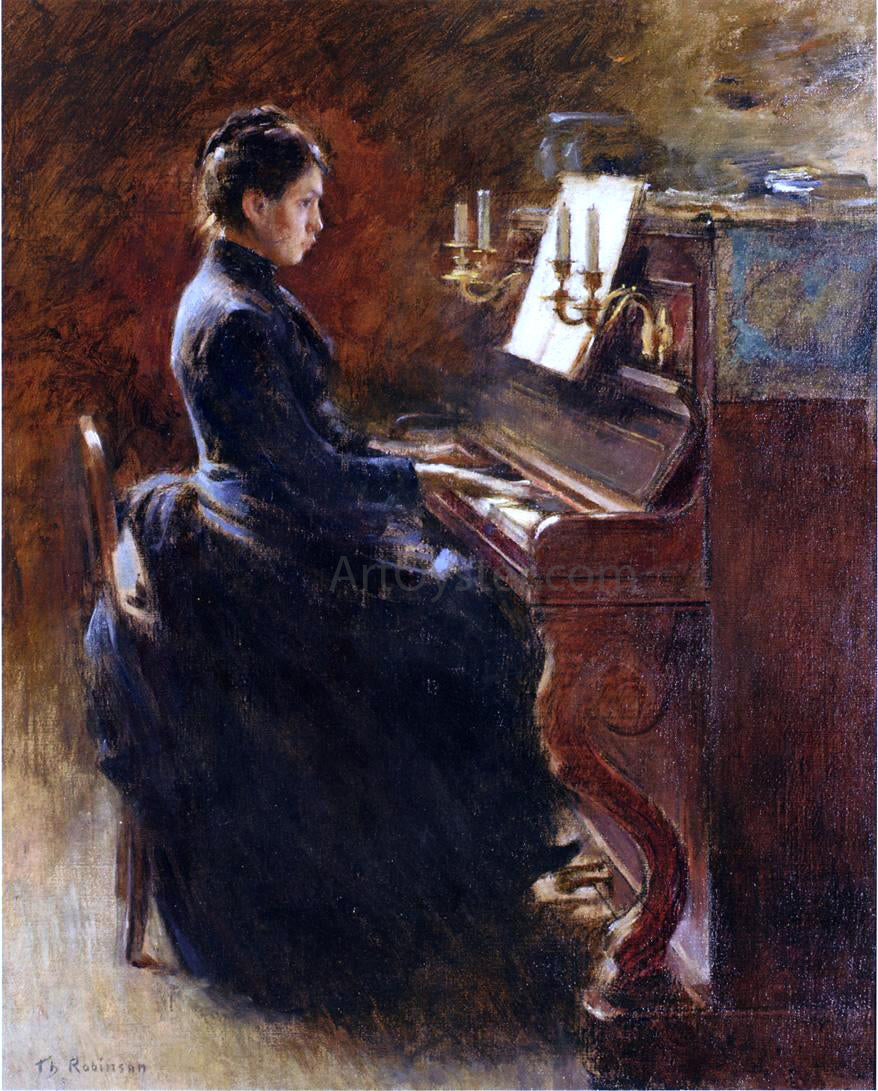 Theodore Robinson Girl at Piano - Canvas Print