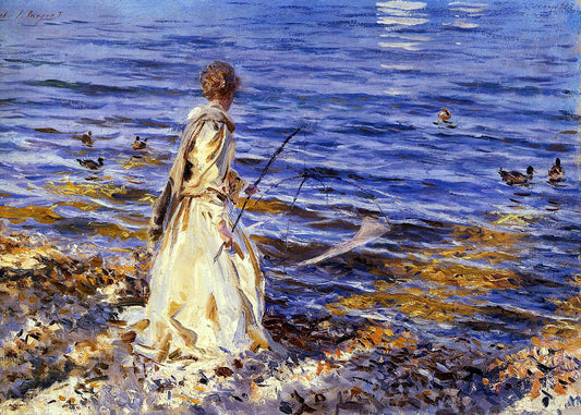 John Singer Sargent Girl Fishing - Canvas Print