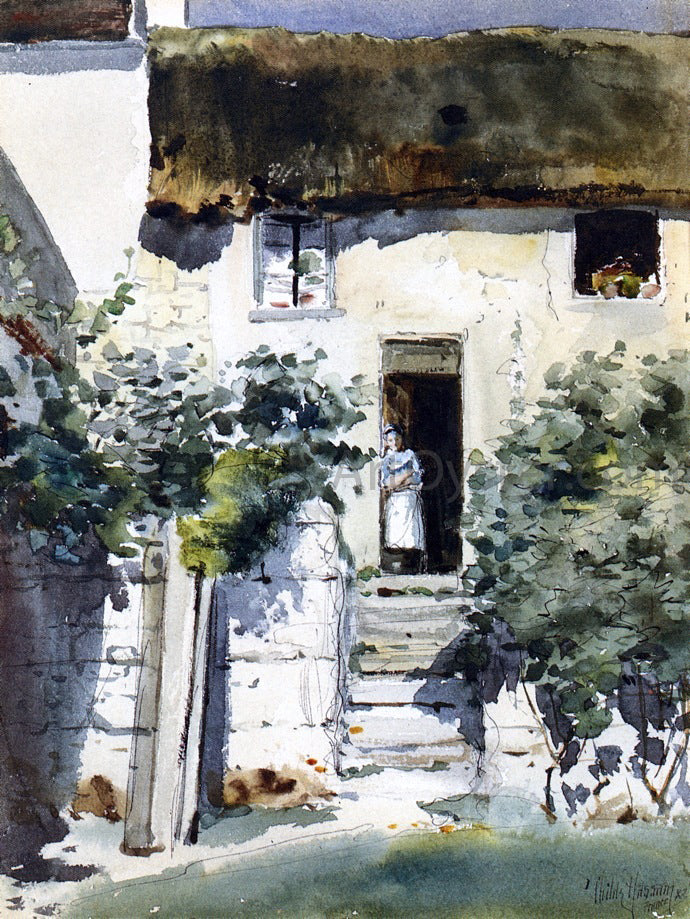 Frederick Childe Hassam A Girl in a Doorway - Canvas Print