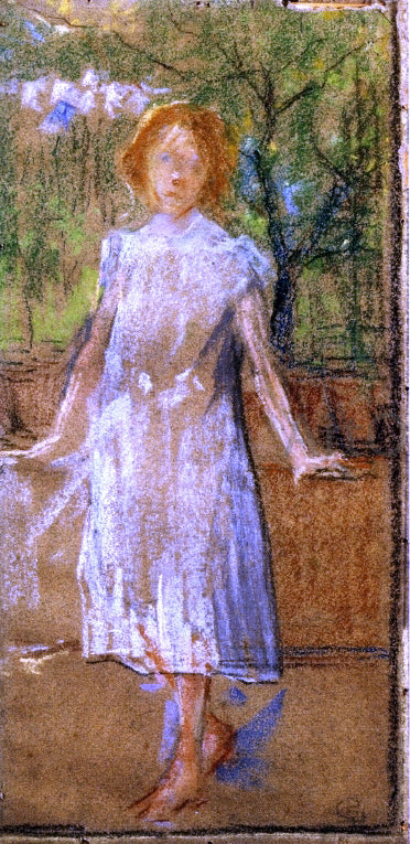 Giovanni Sottocornola Girl in a White Dress - Canvas Print