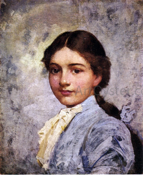 Frank Duveneck Girl in Blue Blouse - Canvas Print
