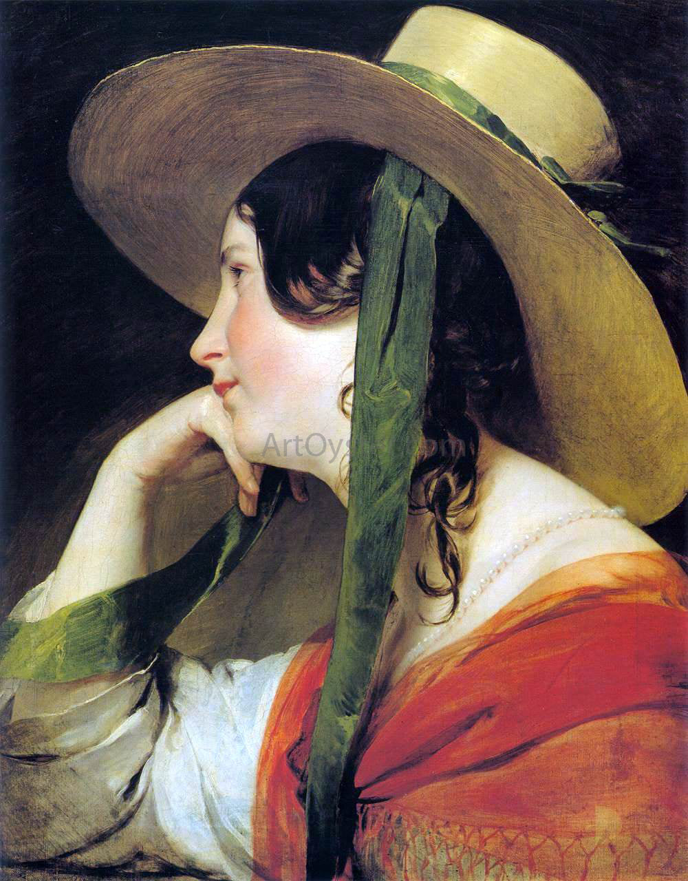 Friedrich Von Amerling Girl in Yellow Hat - Canvas Print