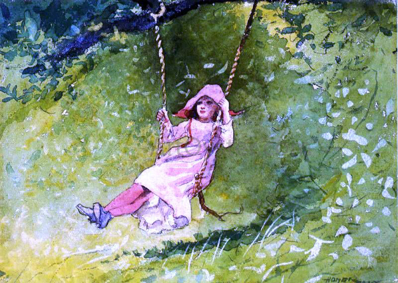 Winslow Homer Girl on a Swing - Canvas Print