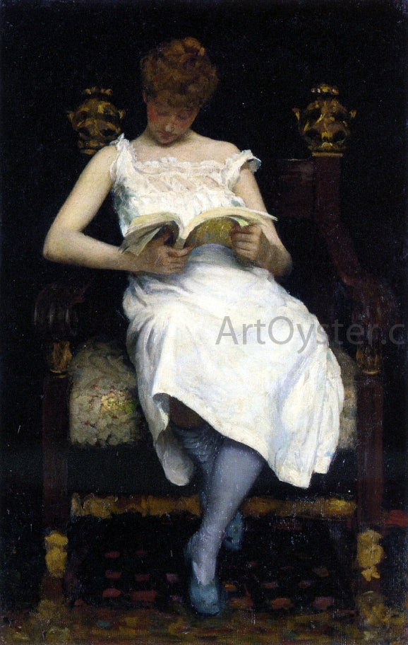 Edward E Simmons Girl Reading - Canvas Print