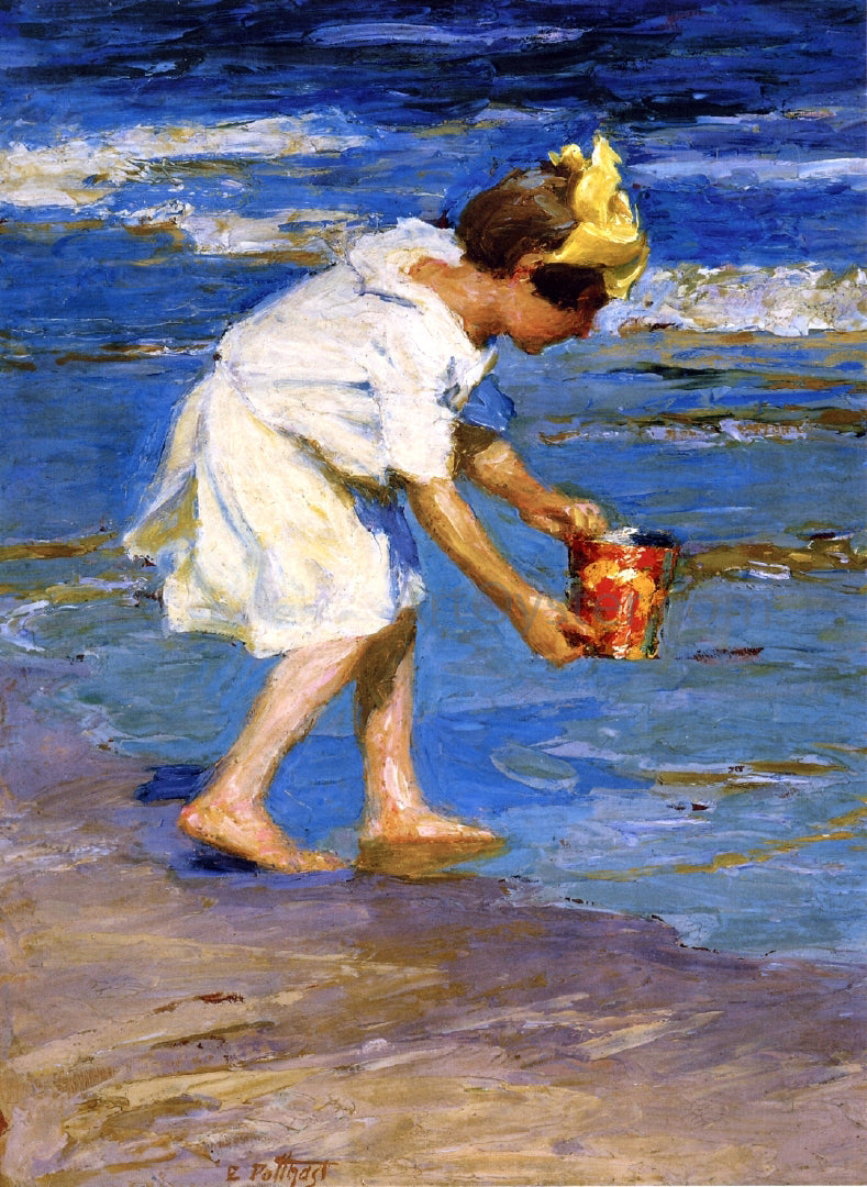 Edward Potthast A Girl with a Bucket - Canvas Print
