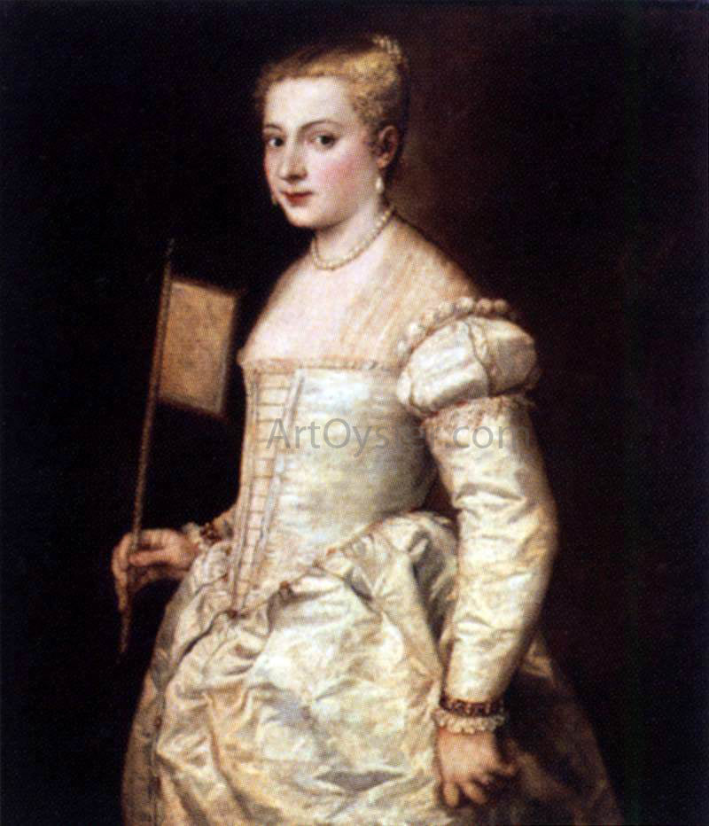 Titian Girl with a Fan - Canvas Print