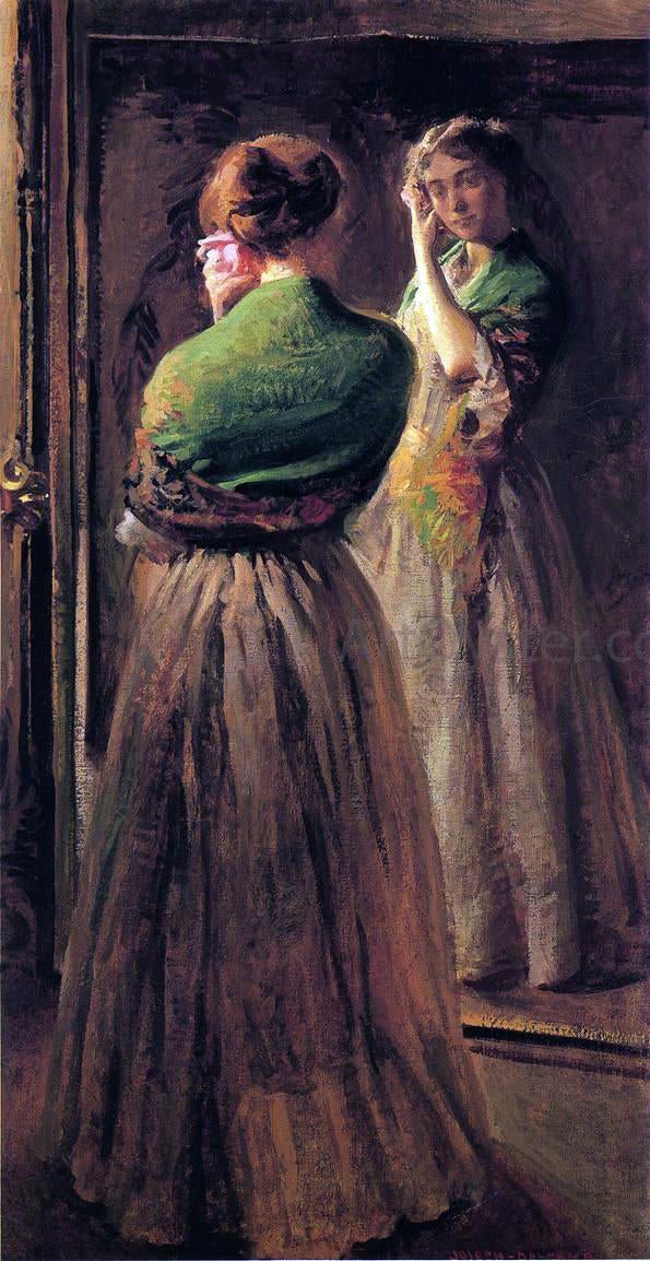 Joseph Rodefer De Camp Girl with a Green Shawl - Canvas Print