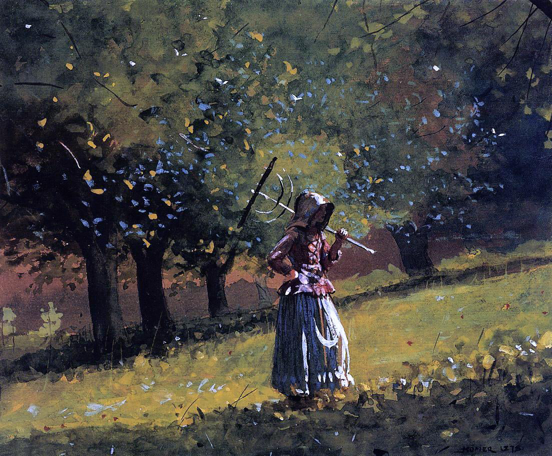 Winslow Homer Girl with a Hay Rake - Canvas Print