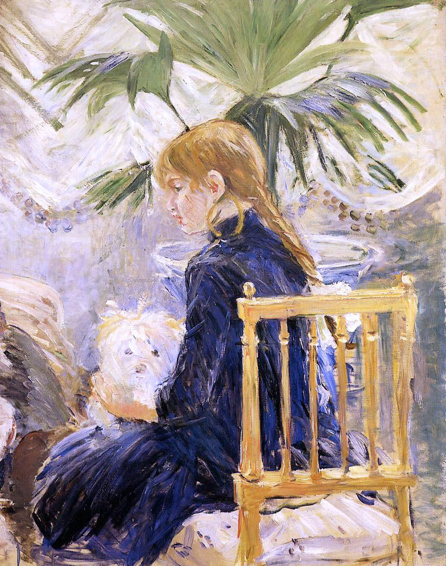 Berthe Morisot Girl with Dog - Canvas Print