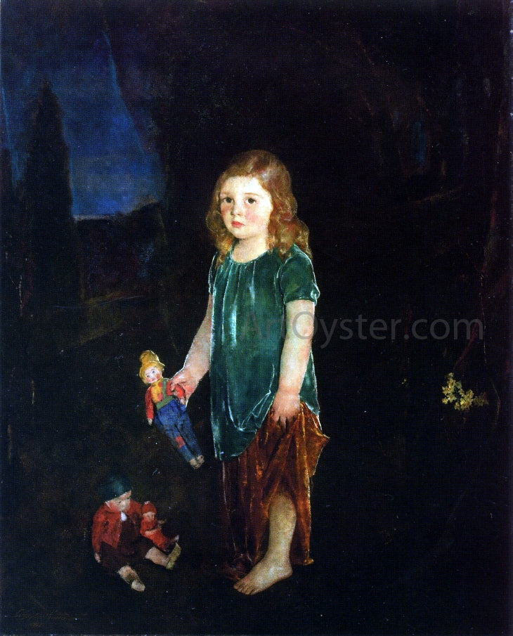 Charles Webster Hawthorne Girl with Dolls - Canvas Print