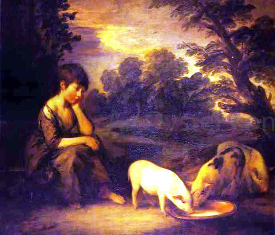 Thomas Gainsborough Girl with Pigs - Canvas Print