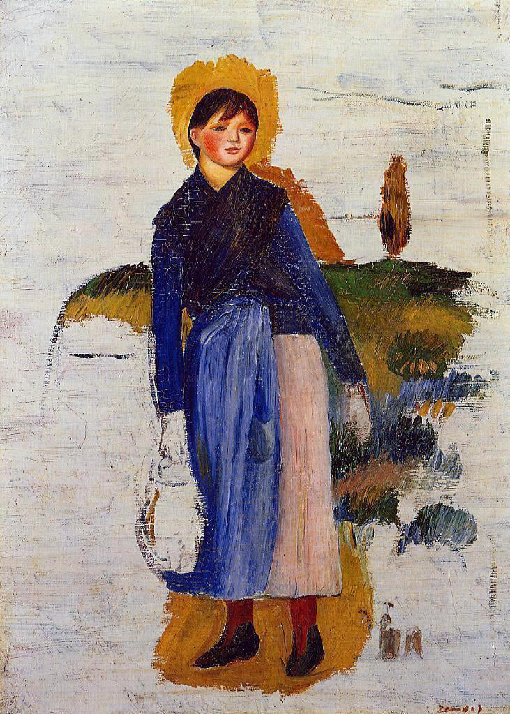 Pierre Auguste Renoir Girl with Red Stockings - Canvas Print