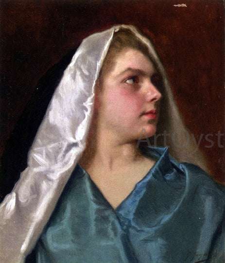 Gustave Jean Jacquet Girl with Veil - Canvas Print