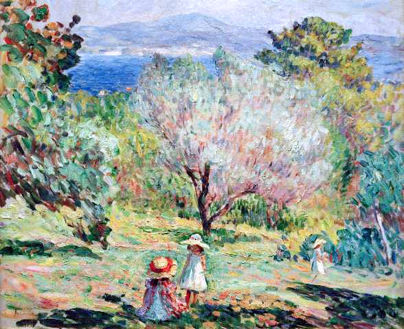 Henri Lebasque Girls in a Mediterranean landscape - Canvas Print
