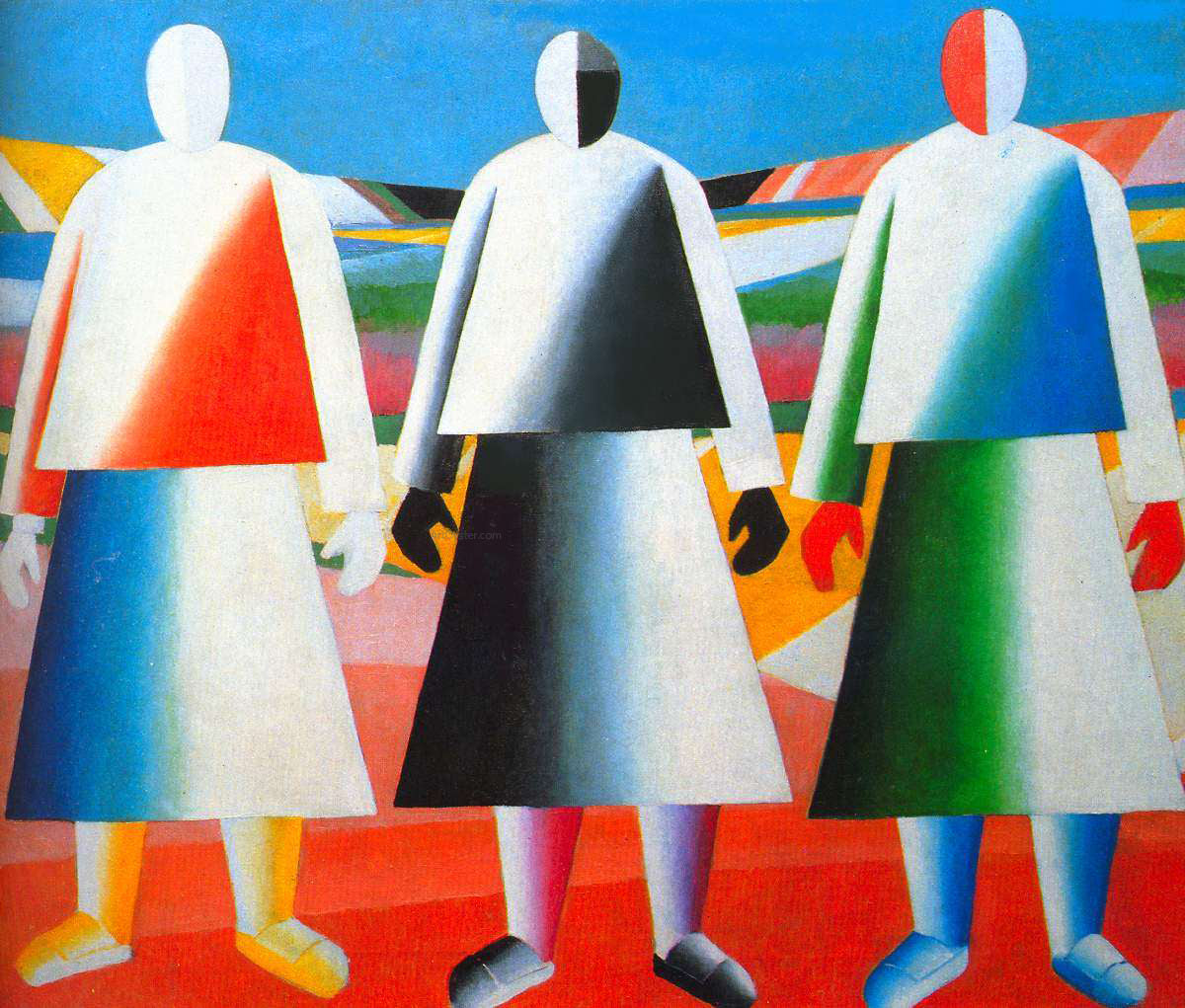 Kazimir Malevich Girls in the Fields - Canvas Print