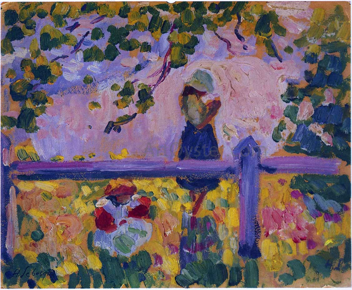 Henri Lebasque Girls in the Garden - Canvas Print