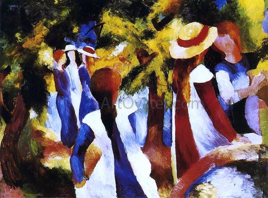 August Macke Girls under Trees - Canvas Print