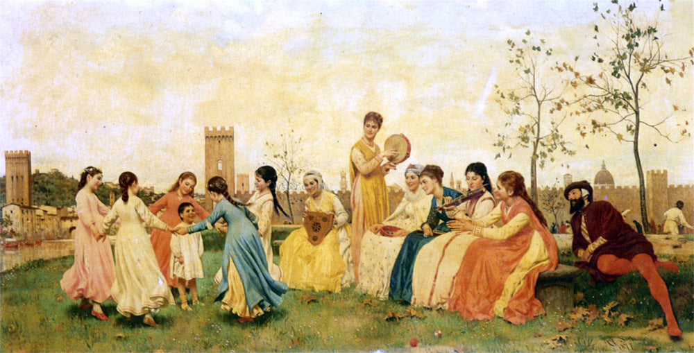 Raffaelo Sorbi Girotondo - Canvas Print