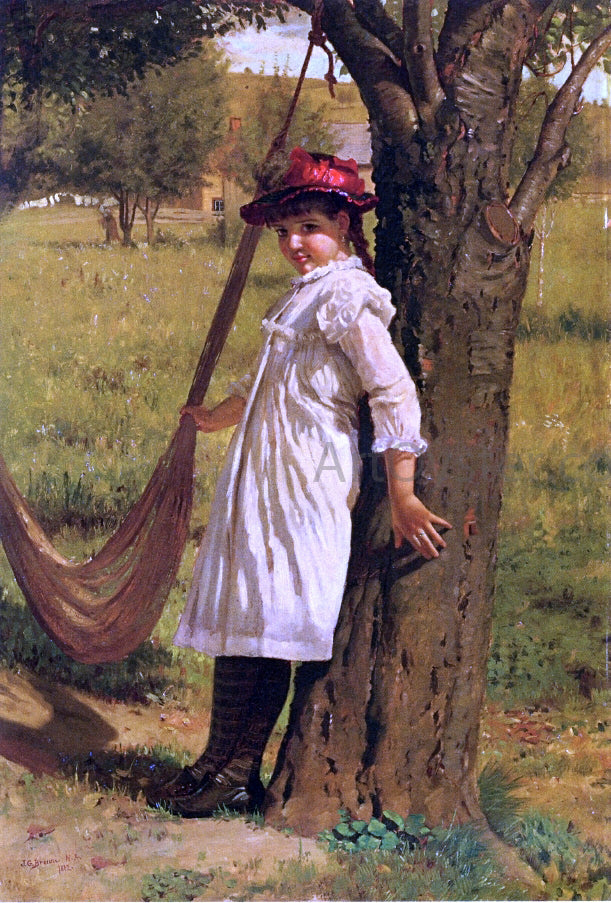 John George Brown Give Me a Swing? - Canvas Print
