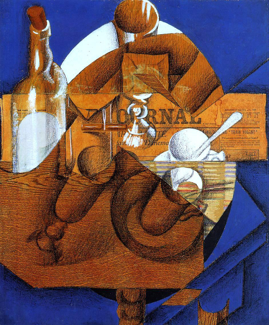 Juan Gris Glass, Cup and Bottle - Canvas Print