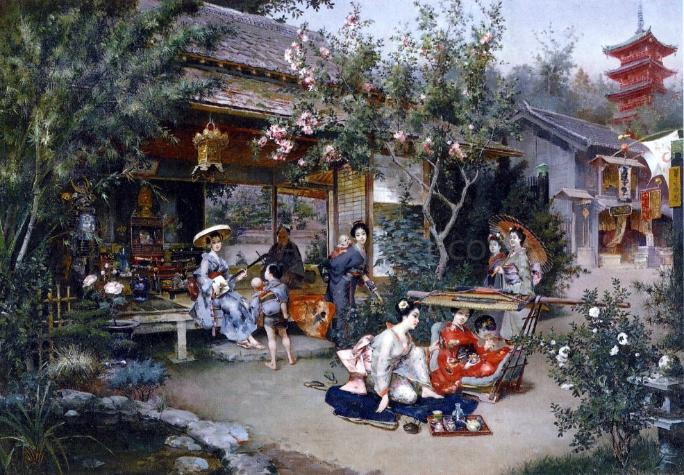 Harry Humphrey Moore Glimpse into the Pleasure Quarters, Yoshiwara - Canvas Print