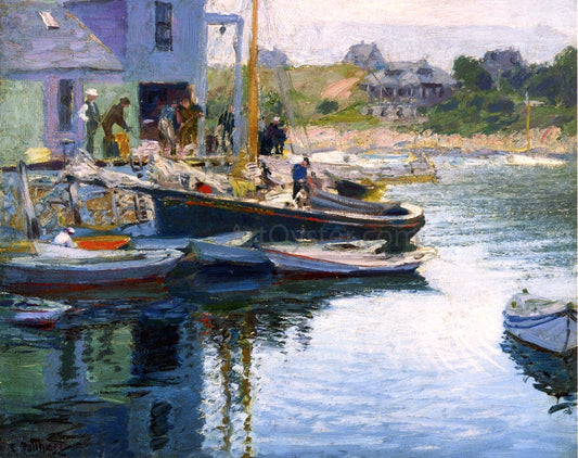 Edward Potthast Gloucester Bay and Dock - Canvas Print