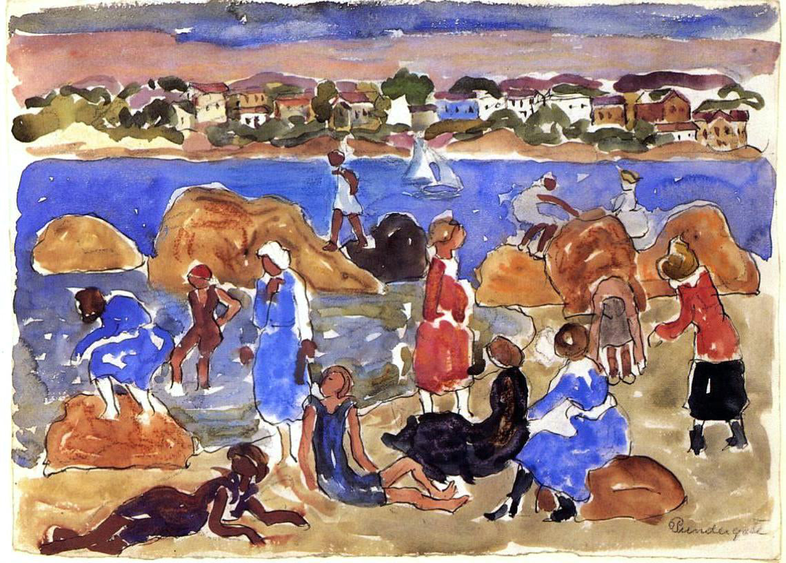 Maurice Prendergast Gloucester, Fishermen's Houses - Canvas Print