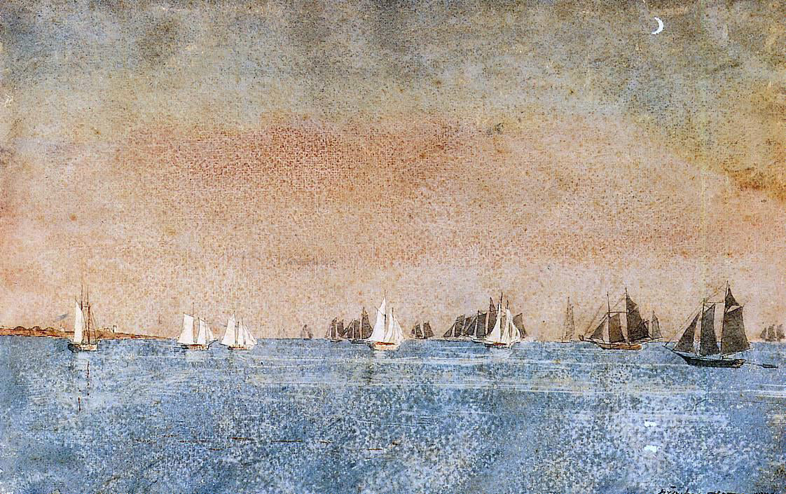 Winslow Homer Gloucester Harbor, Fishing Fleet - Canvas Print