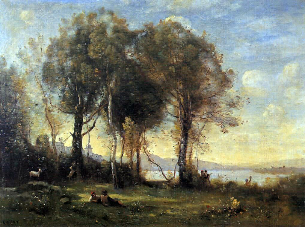 Jean-Baptiste-Camille Corot Goatherds on the Borromean Islands - Canvas Print