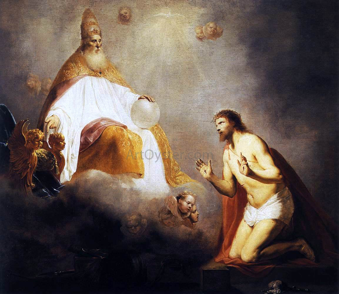Pieter De Grebber God Inviting Christ to Sit on the Throne at His Right Hand - Canvas Print